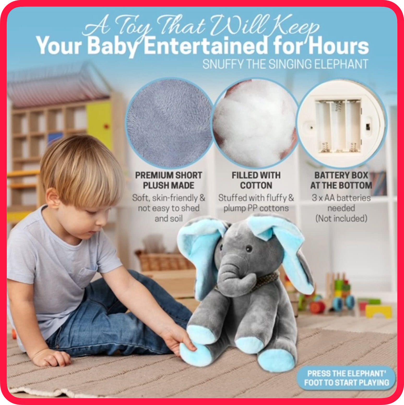 Peluche Éléphant Chantant
