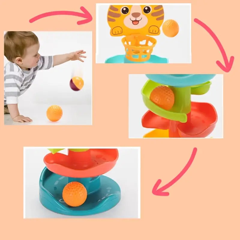 Jouets Tir à la Tirette Tigre Amusants, Jouets de Piste de Glisse, Jeu de Boule Roulante, Tir à Main pour Jeunes, Exercice des Mouvements Manuels, Cadeau Adoré par Garçons et Filles,
