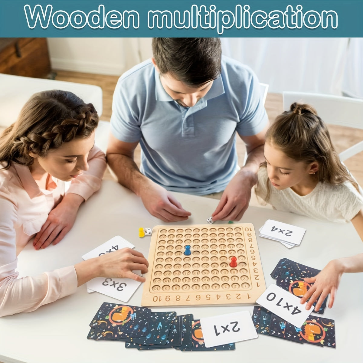 société éducatif en bois pour apprendre les multiplications, jouet de comptage éducatif, tableau d'apprentissage interactif des multiplications, adapté aux enfants de 3 à 6 ans, pour cadeaux