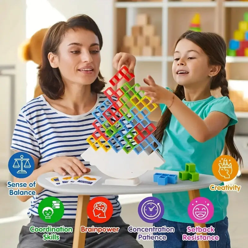 TetraTower™ - Jeu de Stratégie et de reflexion l'Art de la Tour Équilibrée -48 pcs