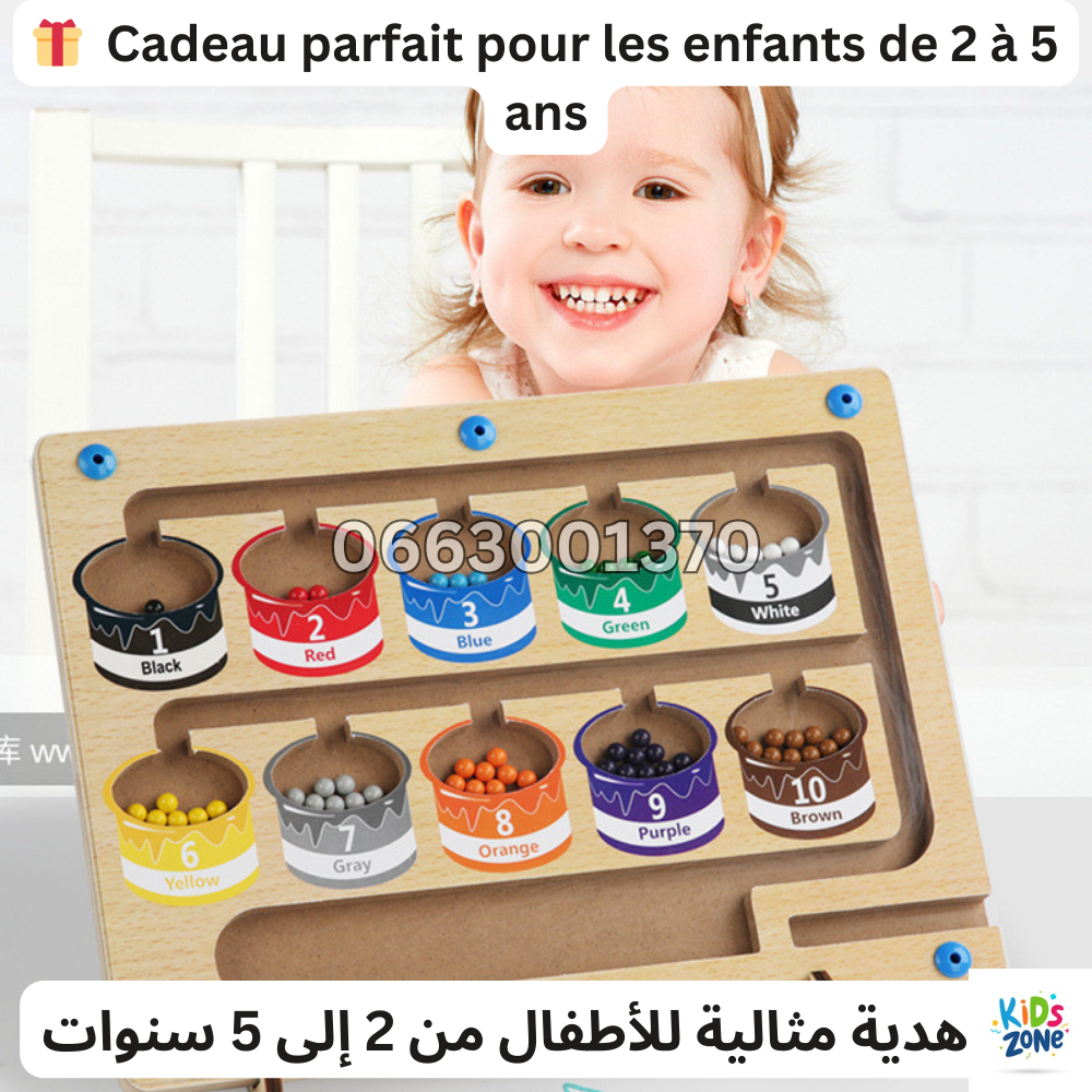 jouet éducatif pour enfants, jouet de comptage magnétique en bois, jouets de tri des couleurs