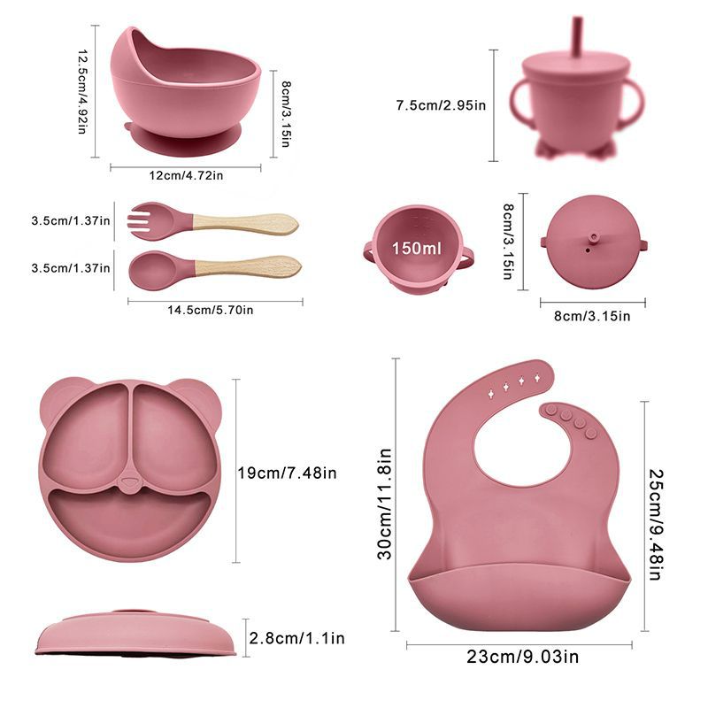 Ensemble de vaisselle pour bébé en silicone