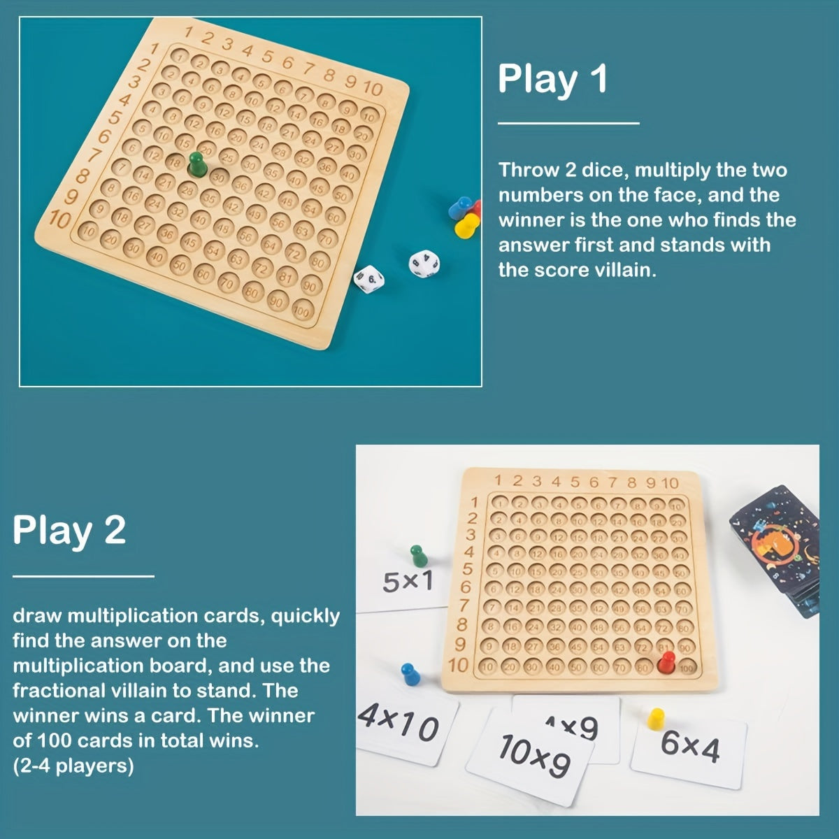 société éducatif en bois pour apprendre les multiplications, jouet de comptage éducatif, tableau d'apprentissage interactif des multiplications, adapté aux enfants de 3 à 6 ans, pour cadeaux