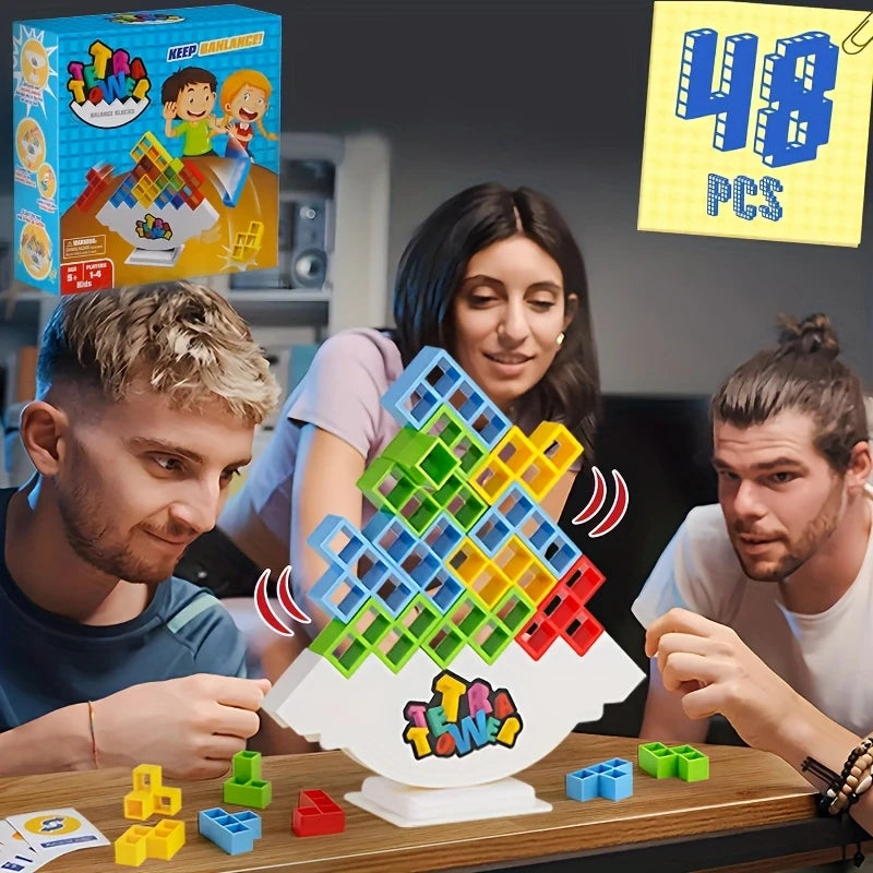 TetraTower™ - Jeu de Stratégie et de reflexion l'Art de la Tour Équilibrée -48 pcs