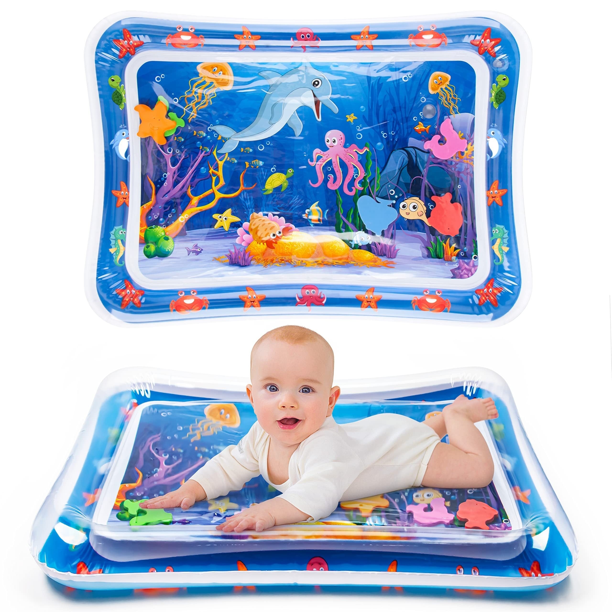 Tapis de Jeu Aquatique Coloré pour Jeunes - Centre d'Activités en PVC avec Créatures Marines Vibrantes, Idéal pour les Jeunes, Cadeau de Jouet de Développement Parfait pour Garçons et Filles