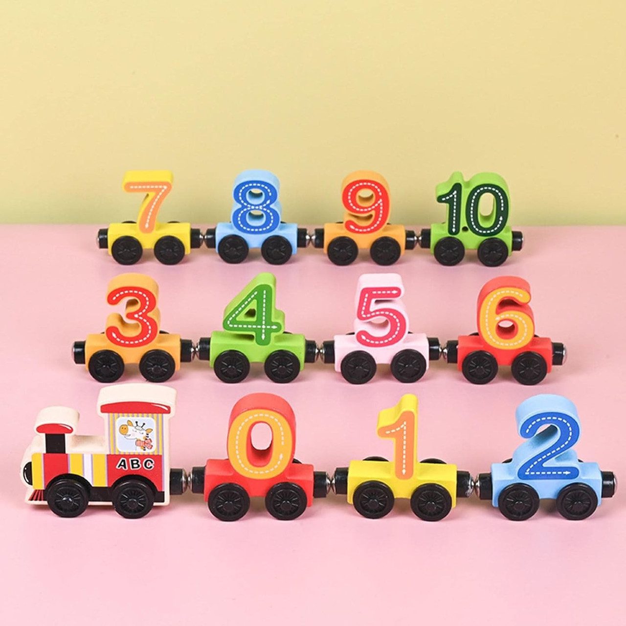 🚂 🚂 Train en Bois Magnétique - Ensemble de 12 Pièces (2+ Ans) | Jouet Éducatif et Sécurisé pour Enfants | Cadeau Idéal 🎁